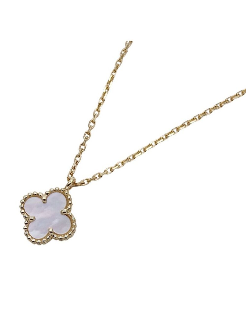 Van Cleef & Arpels Necklace Sweet Alhambra 750 Yellow Gold Mother Observation